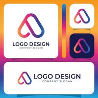 ein Brief Logo Design mit ein bunt Hintergrund vektor