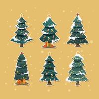 Weihnachtsbaum-Aufkleberpaket vektor