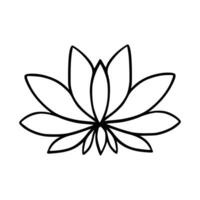 einfach Lotus Blume Linie Zeichnung Gliederung isoliert im Weiß Hintergrund. Lotus blühen Symbol Symbole. Vektor Illustration Konzept von abstrakt Lotus Blume