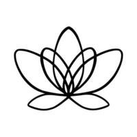 enkel lotus blomma linje teckning översikt isolerat i vit bakgrund. lotus blomma symbol ikoner. vektor illustration begrepp av abstrakt lotus blomma