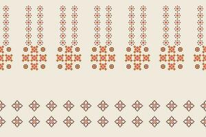 ethnisch geometrisch Stoff Muster Kreuz Stich.ikat Stickerei ethnisch orientalisch Pixel Muster braun Sahne Hintergrund. abstrakt, vektor, illustration. Textur, Kleidung, Rahmen, Motive, Seide Hintergrund. vektor