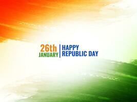 indisk flagga tema republik dag vattenfärg textur design bakgrund vektor