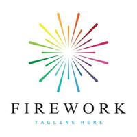 Feuerwerk-Logo-Design-Vektor-Vorlage vektor