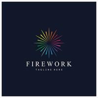 Feuerwerk-Logo-Design-Vektor-Vorlage vektor