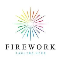 Feuerwerk-Logo-Design-Vektor-Vorlage vektor