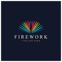 Feuerwerk-Logo-Design-Vektor-Vorlage vektor