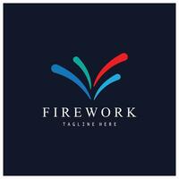 Feuerwerk-Logo-Design-Vektor-Vorlage vektor