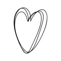 kärlek hjärta vektor logotyp rader illustration. svart översikt. element monoline för valentine dag baner, affisch, hälsning kort