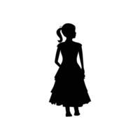 Mann, Frau und Kinder Stehen Silhouette. Gruppe im formal Kleid. Shillouette romantisch Paar Bild. Silhouetten von Personen. vektor