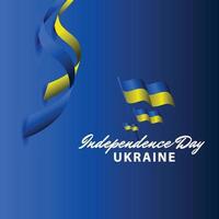 glückliche ukraine-unabhängigkeitstagfeier-vektorschablonen-designillustration vektor