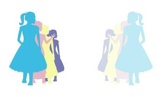färgrik olika människor folkmassan. olika människor grupp. platt design vektor illustration. en färgrik illustration av olika silhouetted människor i profil