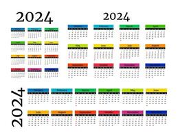 kalender för 2024 isolerat på en vit bakgrund vektor