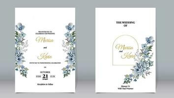 elegant Hochzeit Einladung mit verschiedene Aquarell Stil Gold Linie Elemente und Weiß Hintergrund vektor