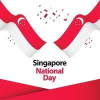 Happy Singapur Nationalfeiertag Feier Vektor Template Design Illustration