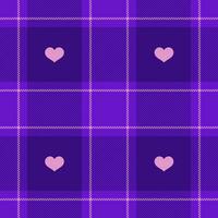 gingham mönster med hjärtan. sömlös tartan vichy kolla upp pläd för klänning, skjorta, bordsduk, servett, eller Övrig modern valentines dag textil- design. vektor