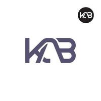 Brief kab Monogramm Logo Design vektor