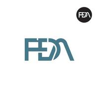 Brief FDA Monogramm Logo Design vektor