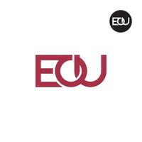 brev eou monogram logotyp design vektor