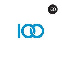 Brief ioo Monogramm Logo Design vektor