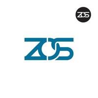 Brief zos Monogramm Logo Design vektor