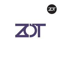 brev zot monogram logotyp design vektor