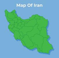 detaljerad Karta av iran Land i grön vektor illustration