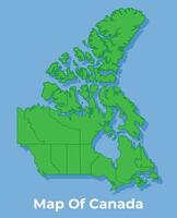 detailliert Karte von Kanada Land im Grün Vektor Illustration