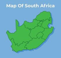 detailliert Karte von Süd Afrika Land im Grün Vektor Illustration