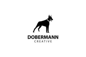 Dobermann-Silhouette, Tiervektorikonenillustration vektor