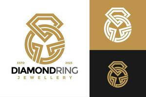 minimalistisch Diamant Schmuck Logo Design Vektor Symbol Symbol Illustration