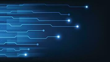 Schaltkreis Tafel Hintergrund. elektrisch Digital Linien auf Blau Beleuchtung. futuristisch Technologie Design Element Konzept vektor