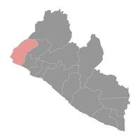 stor cape montera Karta, administrativ division av liberia. vektor illustration.