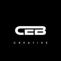 ceb brev första logotyp design mall vektor illustration