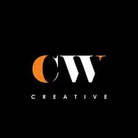 cw brev första logotyp design mall vektor illustration