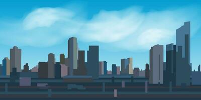 Jakarta Horizont Wolkenkratzer Landschaft Vektor im eben Design Illustration.