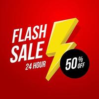 24 Stunden Flash-Sale-Banner. vektor