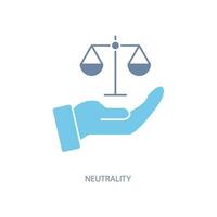 neutralitet begrepp linje ikon. enkel element illustration. neutralitet begrepp översikt symbol design. vektor