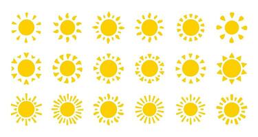 Sonne Symbol. das Silhouette von das Sonne leuchtenden hell auf ein Frühling Morgen vektor