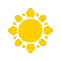 Sonne Symbol. das Silhouette von das Sonne leuchtenden hell auf ein Frühling Morgen vektor