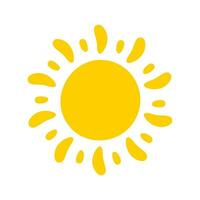 Sonne Symbol. das Silhouette von das Sonne leuchtenden hell auf ein Frühling Morgen vektor