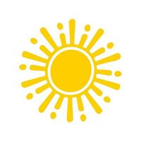 Sonne Symbol. das Silhouette von das Sonne leuchtenden hell auf ein Frühling Morgen vektor