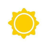 Sonne Symbol. das Silhouette von das Sonne leuchtenden hell auf ein Frühling Morgen vektor