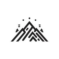 minimalistisk berg logotyp på en vit bakgrund vektor