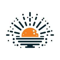 minimalistisch Sonne Logo auf ein Weiß Hintergrund vektor