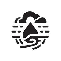 minimalistisk regn logotyp på en vit bakgrund vektor