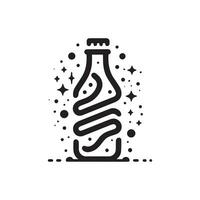 minimalistisk flaska logotyp på en vit bakgrund vektor