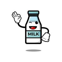 süß Milch Flasche Karikatur Charakter vektor