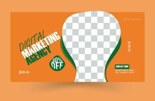 Marketingagentur Social-Media-Cover und Banner-Vorlage vektor