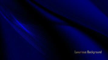 vektor lyxig dynamisk blå svart vågig bakgrund med gyllene text. modern svart blå silke lyx bakgrund för företag