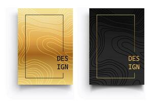 vektor modern svart och guld omslag design. lyx kreativ gyllene dynamisk linje mönster